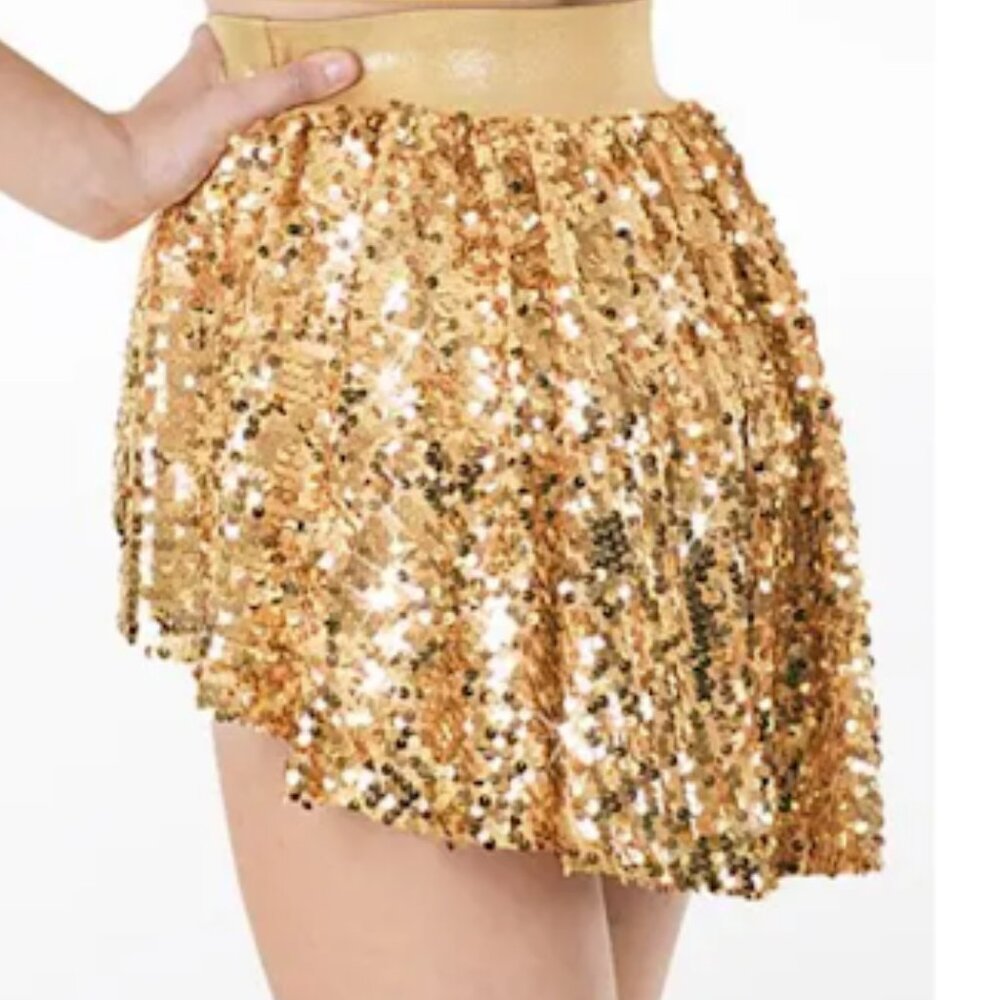Sparkle set gold sleevels crop top and skort - Picture 2 of 6